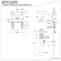 Kingston sárgaréz KS7101T in. Centerset Fürdőszoba Csaptelep, Polírozott Króm