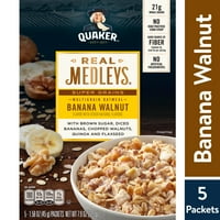 Quaker Real Medleys, Multigrain Instant Zabpehely, Banán Dió, Csomagok