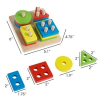 Fa alakú sorrendű -klasszikus puzzle -játék geometriai formákkal - Hey tanulás tevékenysége