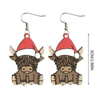 frehsky fülbevaló nőknek karácsonyi fa fülbevaló állati tehén fülbevaló karácsonyi kalap fülbevaló