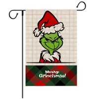 WarmthandFish Grinch Karácsonyi Kétoldalas Nyomtatott Vászon Kerti Banner