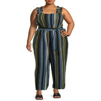 A Get Women's Plus méretű ujjatlan fodros szíj jumpsuit