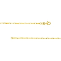 14K Sárga arany férfiak és nők 18 kézzel készített lapos láncú lánc nyaklánc