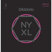 'Addario NYXL0942 - 3p nikkel seb Elektromos gitár húrok, szuper könnyű, 9-42, készletek