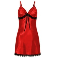 Női Fehérnemű íj Sleepskirt hálóruha ruha Piros XL