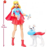 Szuperhős lányok Supergirl figura kedvtelésből tartott kutyával, Krypto -val