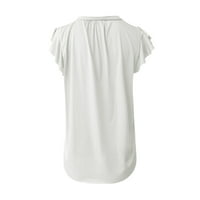 Női divat új nyári V-nyakú Egyszínű Ujjatlan laza pulóver póló felső
