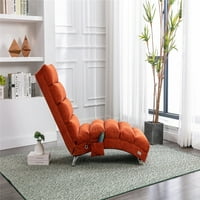 Vászon szövet Chaise Lounge beltéri szék, Modern hosszú nyugágy fém lábakkal, ívelt fekvőfotel, lusta kanapé, irodai