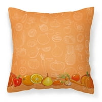 Carolines Treasures BB5131PW gyümölcsök és zöldségek narancssárga szövet dekoratív párna 14hx14w, Többszínű