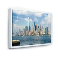 Designart 'New York Skyline At Night' Cityscape Photo keretes vászon nyomtatás