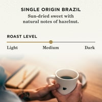 Peet ' s Coffee Single Origin Brazil Őrölt kávé, prémium közepes sült, Arabica, 10. oz