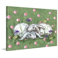 Marmont Hill Bunny Love , Reesa Qualia Painting nyomtatás csomagolt vászonra