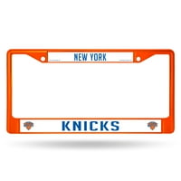 New York NY Knicks NBA engedélyezett narancssárga festett króm fém rendszámtábla keret