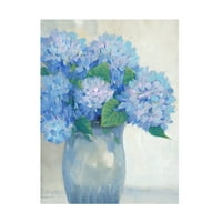Tim Otoole 'kék hortenzia a vázában' canvas művészet