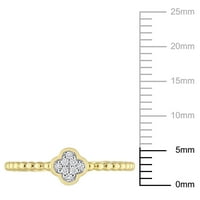 Miabella női gyémánt akcentus 14 kt sárga arany klaszter négyszögletes gyűrű