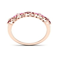 Imperial Gemstone 14K rózsa aranyozott ezüst rubin és rózsaszín zafír virággyűrűt készített a nők számára