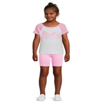 Barbie Girls Raglan hüvely grafikus póló, 4-18 méret