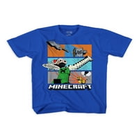 Minecraft fiúk kényszerített panelek rövid ujjú grafikus póló, 2-csomag, méret 4-18