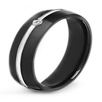 Rozsdamentes acél, fekete bevonattal borított, köbös cirkónium -gyűrű