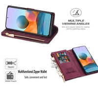 Nalacover Samsung Galaxy S cipzáras pénztárca tokhoz [hitelkártya-foglalatokkal] [cipzáras zseb] Kickstand, prémium