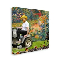 Stupell Industries Van Gogh kertészeti virágok Farmer Dog Collage Canvas Wall Art, 24, Incado tervezése