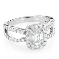 Női Halo 18k arany smaragd természetes gyémánt eljegyzési gyűrű