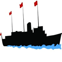 Design Vinyl Artwork hajó hajó piros zászlók repülő fal matrica a család-haditengerészeti hajók háborús harc a célba