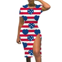 Női munkaruhák női Maxi ruhák nyári Mini ruhák nőknek alkalmi nyári Függetlenség Napja nők amerikai zászló pulóver