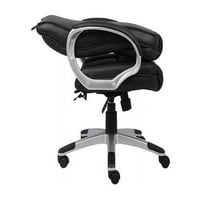 Boss Irodai termékek Boss Fekete kárpitozott LeatherPlus Executive szék B8601