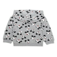 Mickey Mouse Baby és kisgyermek fiú cipzáras kapucnis, pólók és kocogó nadrágos ruhák, 5 darab, 12m-5t méretű méretű