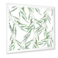 Designart 'Trópusi zöld levelek a White -on a Summer Times II -ben' Trópusi keretes művészeti nyomtatás