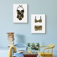 Masterpiece Art Gallery Retro Swim I & II fürdőruhák, Erin Lin Canvas művészeti nyomtatási készlet