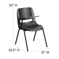 Flash bútorok fekete ergonomikus héj szék jobbkezes Flip-Up tabletta karral