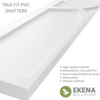 Ekena Millwork 18 W 62 H True Fit PVC Cedar Park Rögzített redőnyök, fekete