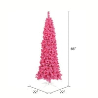 Vickerman 4.5 ' Pelyhesített Rózsaszín Ceruza Fenyő Mesterséges Karácsonyfa, Megvilágítatlan