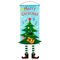 Mingtongli Karácsonyi Témájú Bejárati Ajtó Banner Függő Dekoráció Tornác Jel Szövet Dísz Ünnepi Dekoráció
