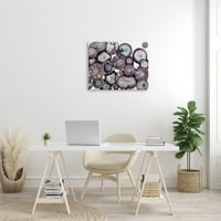 A Stupell Home Decor gyűjtemény szürke és lila absztrakt Geode Wall Art