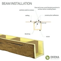 Ekena Millwork 6 W 4 H 10'L 3 oldalas pecky ciprus endurathane fau mennyezeti gerenda, csiszolt méz harmat