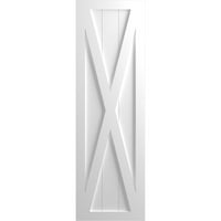 Ekena Millwork 12 W 26 H True Fit PVC Egyetlen X-Board Farmhouse rögzített redőnyök, fehér