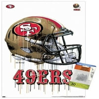 San Francisco 49ers-csepegtető sisak fali poszter Nyomócsapokkal, 14.725 22.375