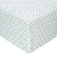 Mint Quatrefoil Deluxe Flanel Felszerelt Kiságy Lap