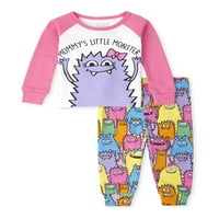 A Gyermekhely baba és kisgyermek lányok kis szörnyeteg, fitt pamut pizsamák, méret újszülött-6T