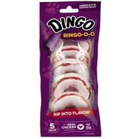 Dingo Ring-o-o valódi csirkével készült kutyák rágása, 5-Count