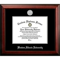 Nyugat-Illinois Egyetem 11W 8,5 h ezüst dombornyomott Diploma keret