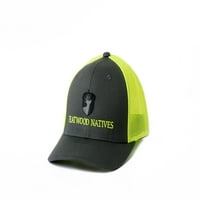 Flatwood bennszülöttek faszén és neon sárga elülső teljes Logo Flexfit kalap