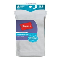 Hanes Női ComfortBlend Crew zokni méret 8-6-Pack