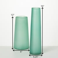 12 H Sullivans tengeri üveg Modern váza készlet 2, zöld