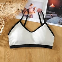 Riforla U nyak varrat nélküli párnázott melltartó Strappy Bralette alvás melltartó női lányok fehér Egy méret