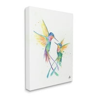 Stupell Rainbow Birds Repülő Duo Állatok És Rovarok Festmény Galéria Csomagolva Vászon Nyomtatás Fal Művészet