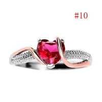 Podplug Valentin-napi ajándék, szív alakú gyűrű női divat gyűrű piros cirkon gyűrű Kreatív Ékszerek Ajándék